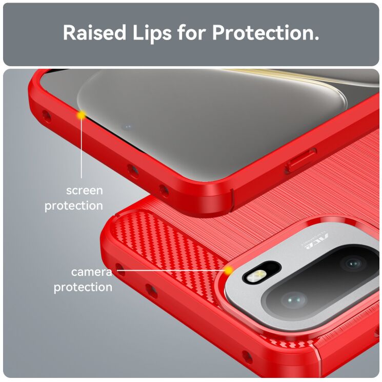 Силиконовый (TPU) чехол UniCase Carbon для OnePlus 15R / Ace 6 / Ace 6T - Black: фото 6 из 8