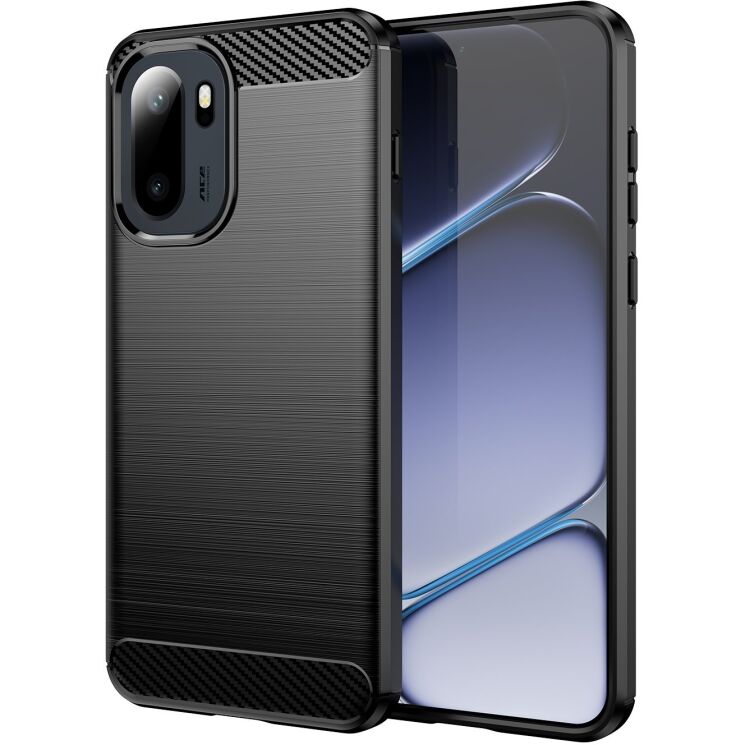 Силиконовый (TPU) чехол UniCase Carbon для OnePlus 15R / Ace 6 / Ace 6T - Black: фото 1 из 8