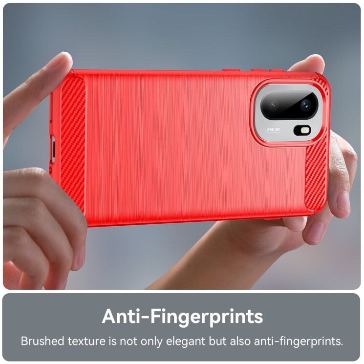 Силиконовый (TPU) чехол UniCase Carbon для OnePlus 15R / Ace 6 / Ace 6T - Black: фото 5 из 8