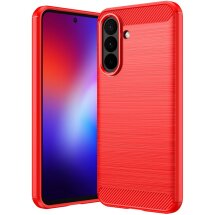 Силиконовый (TPU) чехол UniCase Carbon для Samsung Galaxy A27 (A276) - Red: фото 1 из 9