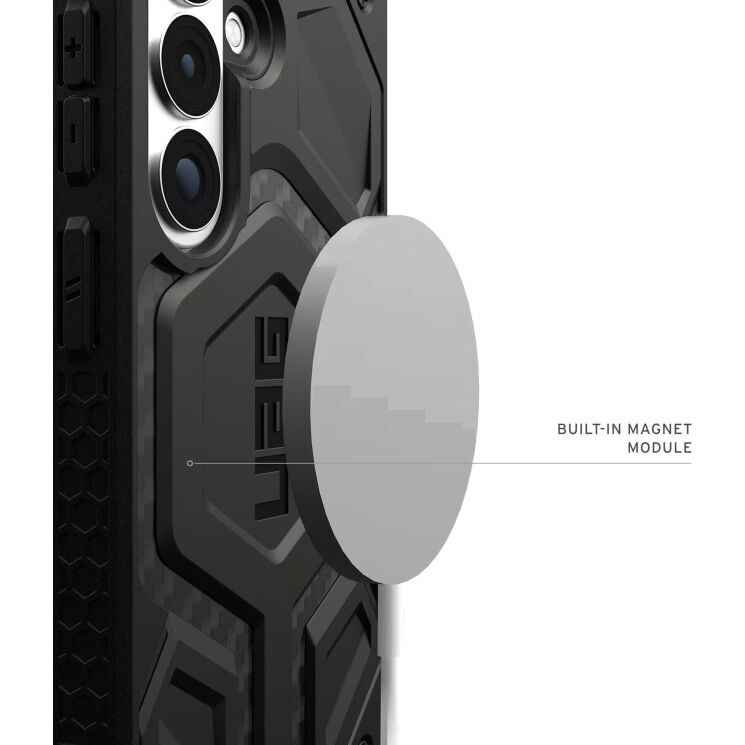 Ударостійкий чохол URBAN ARMOR GEAR Monarch Pro MagSafe для Samsung Galaxy S26 (S942) 214515114242 - Carbon Fiber: фото 6 з 10