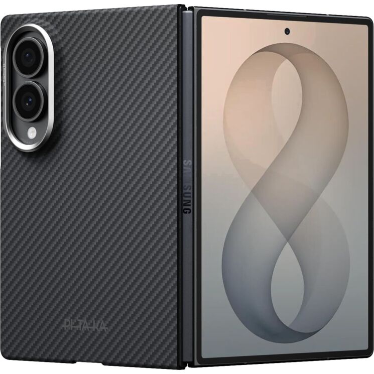 Ультратонкий чехол Pitaka Edge Case (FF) для Samsung Galaxy Fold 8 (FBWFOLD8) - Black / Grey (Twill): фото 1 из 12