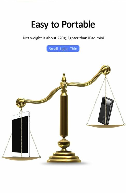 Внешний аккумулятор USAMS US-CD97 Dual USB Digital (10000mAh) - Black: фото 10 из 19