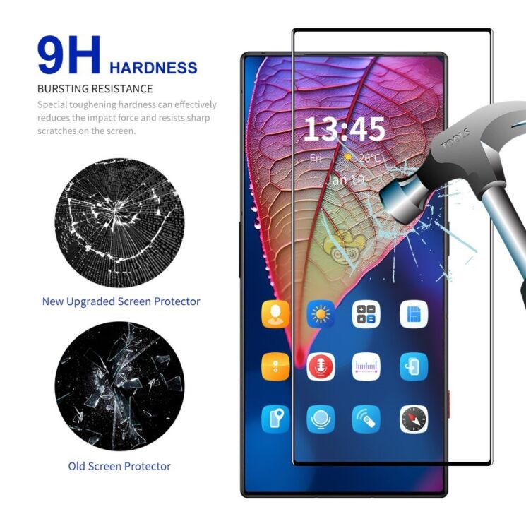 Захисне скло ENKAY Easy Install Full Glue для ZTE Nubia Red Magic 9 Pro - Black: фото 4 из 8