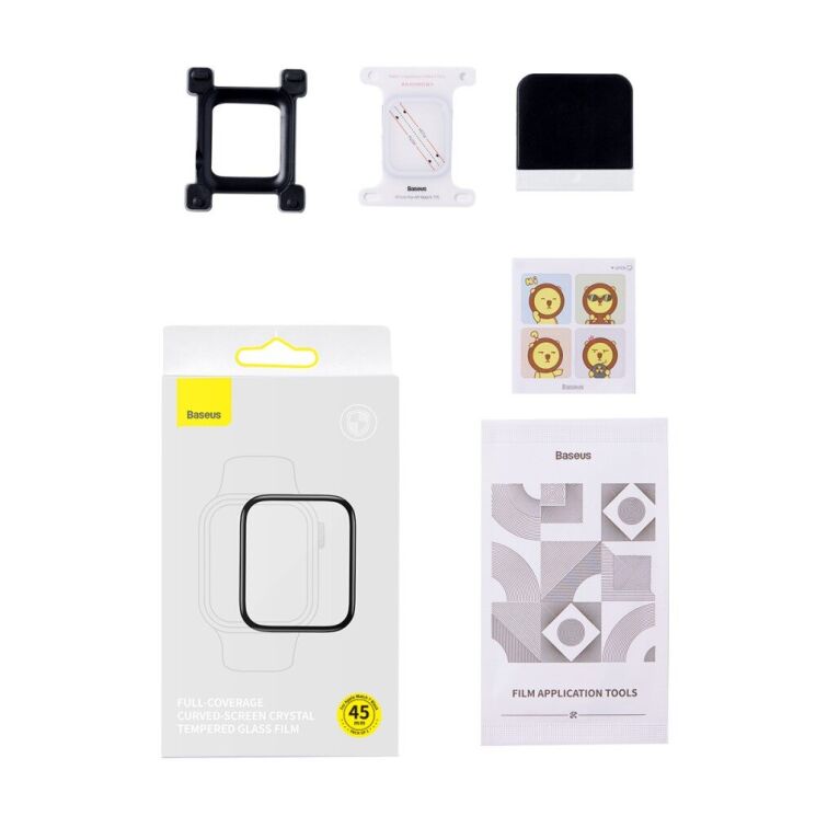 Защитная пленка BASEUS Crystal Film для Apple Watch 45 mm (7 / 8 / 9 Series) - Black: фото 13 из 15
