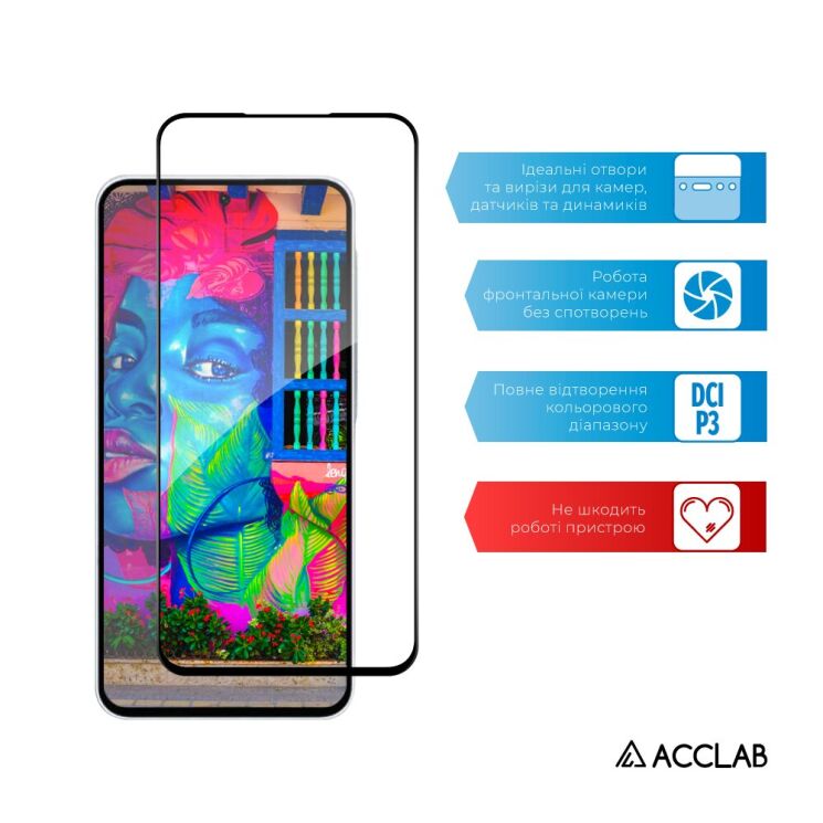 Захисне скло ACCLAB Full Glue для Samsung Galaxy A57 (A576) - Black: фото 5 з 7