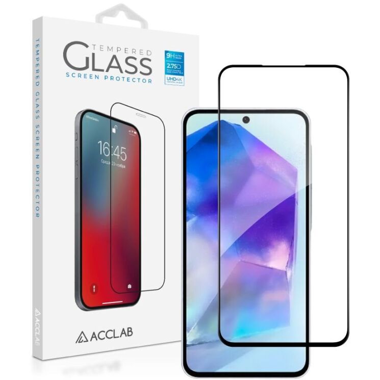 Захисне скло ACCLAB Full Glue для Samsung Galaxy A57 (A576) - Black: фото 1 з 7