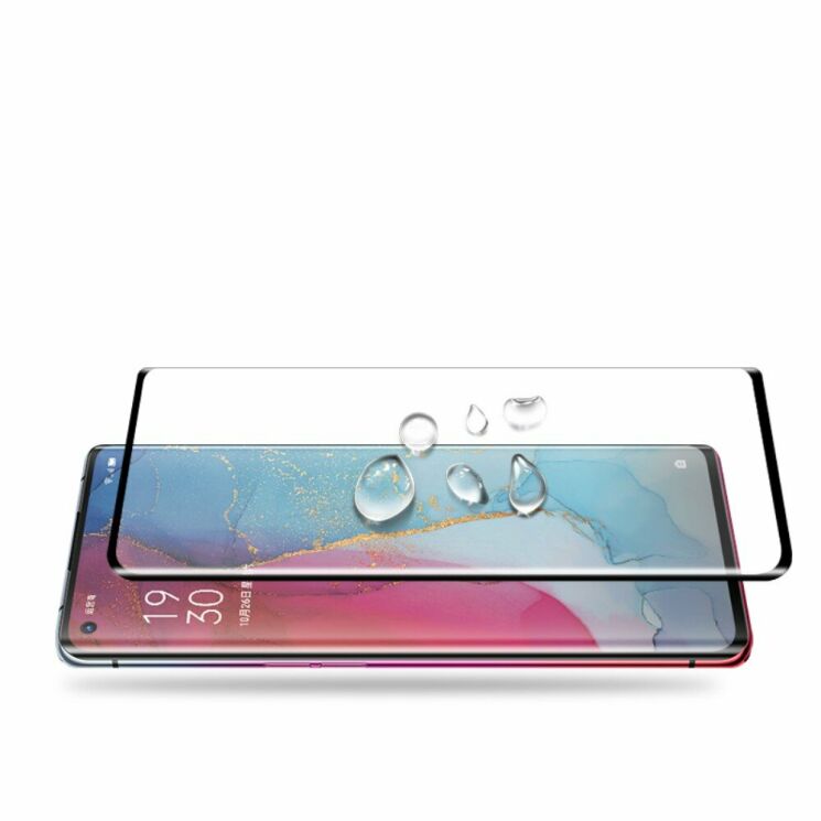 Защитное стекло AMORUS 3D Curved Full Glue для OPPO Reno 3 Pro - Black: фото 5 из 7