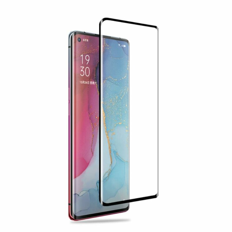Защитное стекло AMORUS 3D Curved Full Glue для OPPO Reno 3 Pro - Black: фото 3 из 7