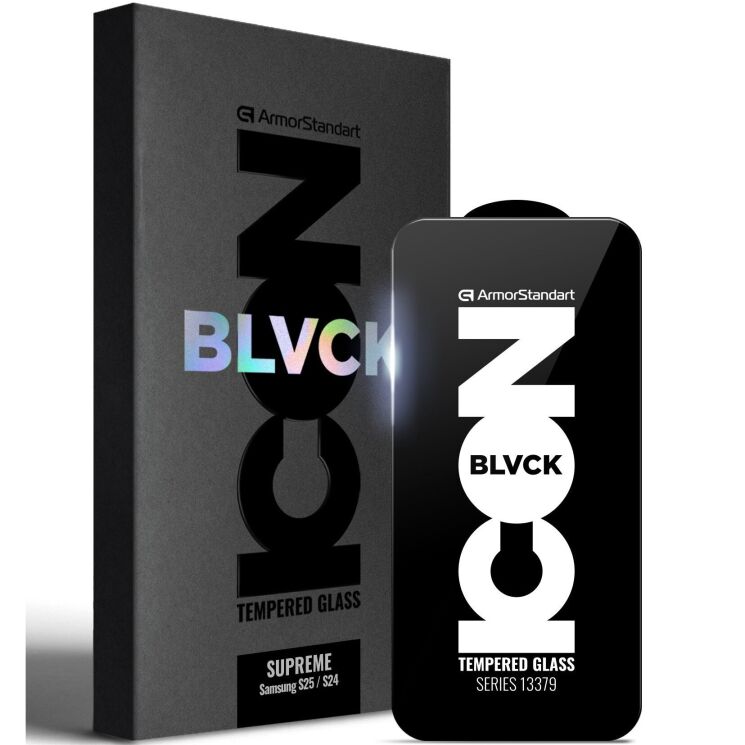 Защитное стекло ArmorStandart Supreme Black Icon (FP) для Samsung Galaxy S24 (S921) / S25 (S931) - Black: фото 1 из 12