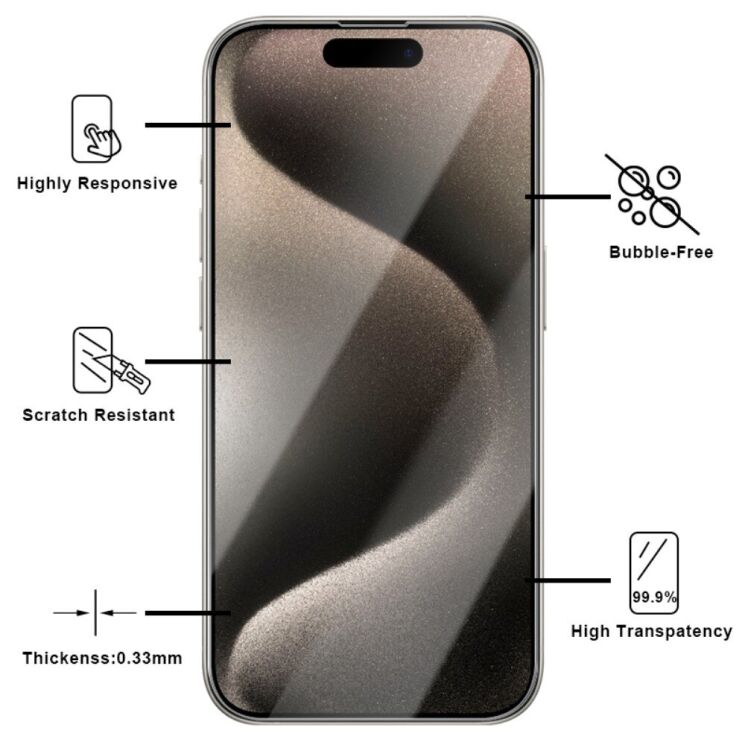 Защитное стекло Deexe Crystal Glass для Apple iPhone 16 Plus: фото 4 из 6