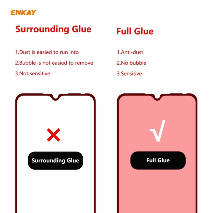 Защитное стекло ENKAY Full Glue для Xiaomi Redmi 9 / Redmi 9A / Redmi 9C - Black: фото 3 из 11