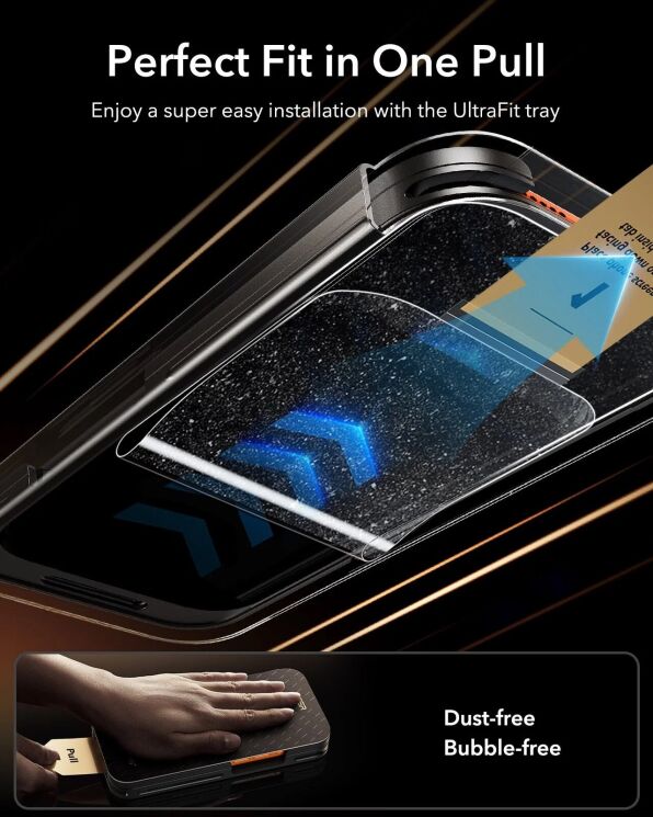Защитное стекло ESR UltraFit Armorite Pro для iPhone 17 Pro Max - Black: фото 4 из 6