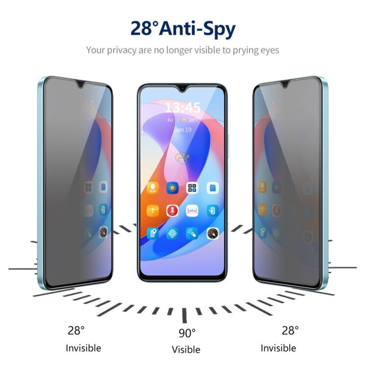 Защитное стекло HAT PRINCE Anti-Spy для Samsung Galaxy A24 (A245) - Black: фото 5 из 8