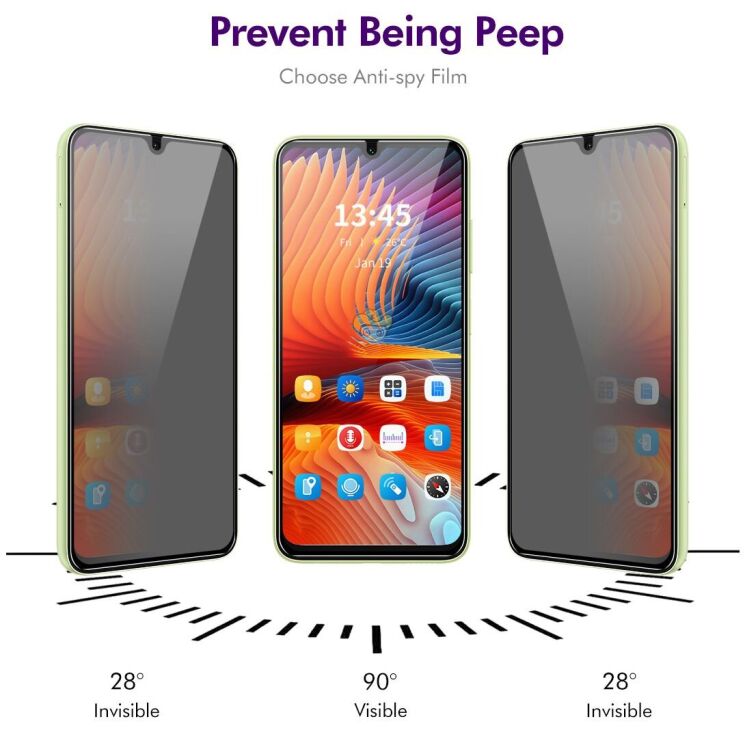 Защитное стекло HAT PRINCE Privacy для Samsung Galaxy A06 (A065) - Black: фото 3 из 7