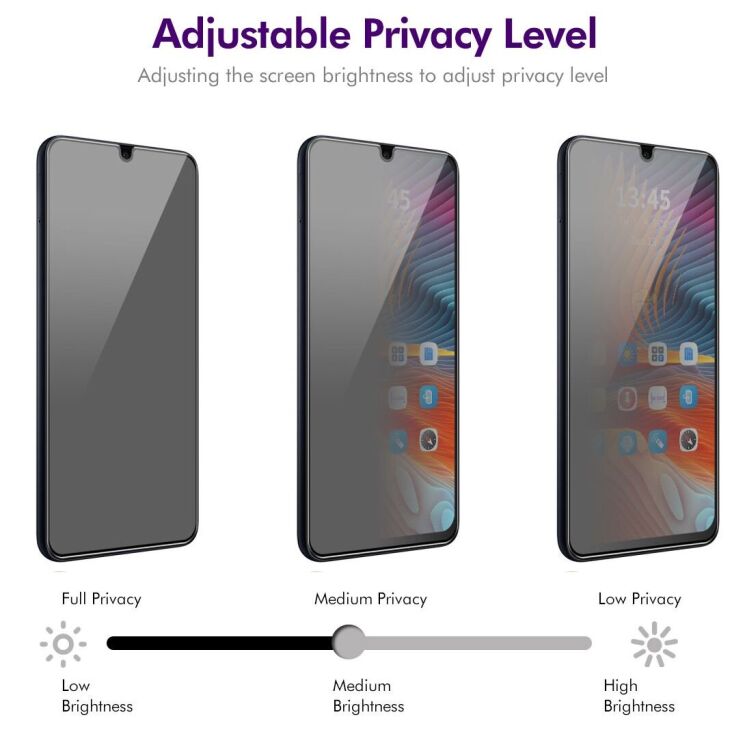 Защитное стекло HAT PRINCE Privacy для Samsung Galaxy A06 (A065) - Black: фото 4 из 7