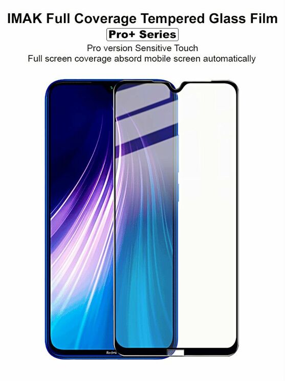 Защитное стекло IMAK 5D Pro+ Full Glue для Xiaomi Redmi Note 8 / Note 8 (2021) - Black: фото 6 из 13