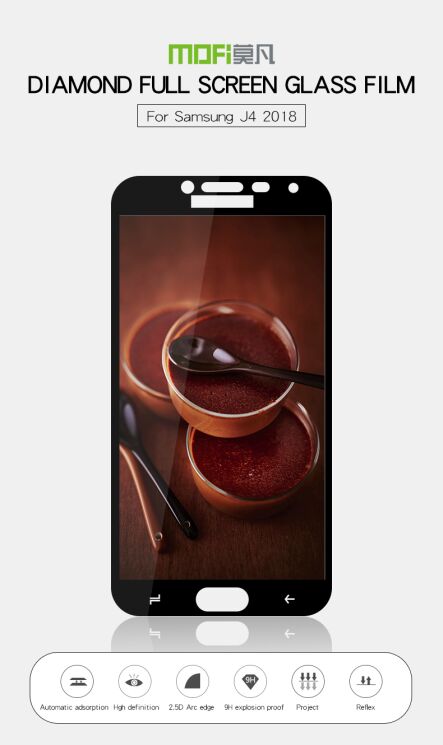 Защитное стекло MOFI 9H Full Cover Glass для Samsung Galaxy J4 2018 (J400) - Black: фото 3 из 9