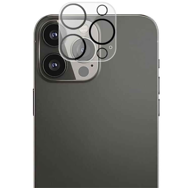 Защитное стекло на камеру AMORUS Lens Protector для Apple iPhone 15 Pro Max - Black: фото 1 из 7