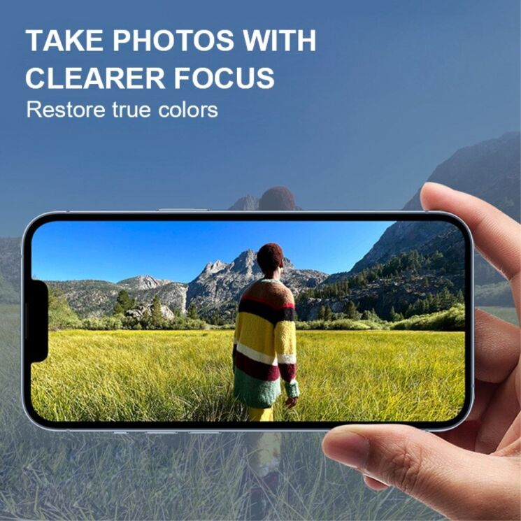 Защитное стекло на камеру AMORUS Lens Protector для Apple iPhone 15 Pro Max - Black: фото 5 из 7