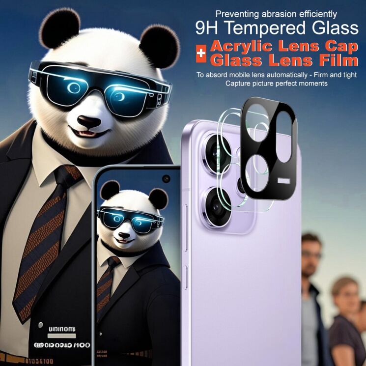 Захисне скло на камеру IMAK Black Glass Lens для OPPO Reno 14 F/FS - Black: фото 3 з 7