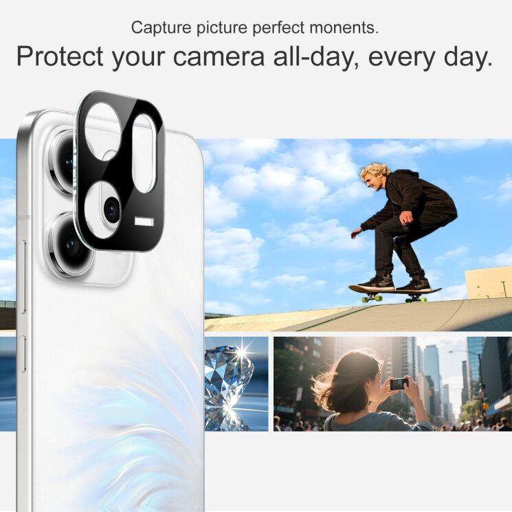 Захисне скло на камеру IMAK Black Glass Lens для OPPO Reno 14 F/FS - Black: фото 4 з 7