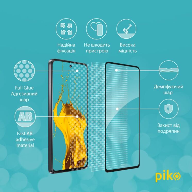 Защитное стекло Piko Full Glue для Motorola Moto G75 - Black: фото 4 из 5