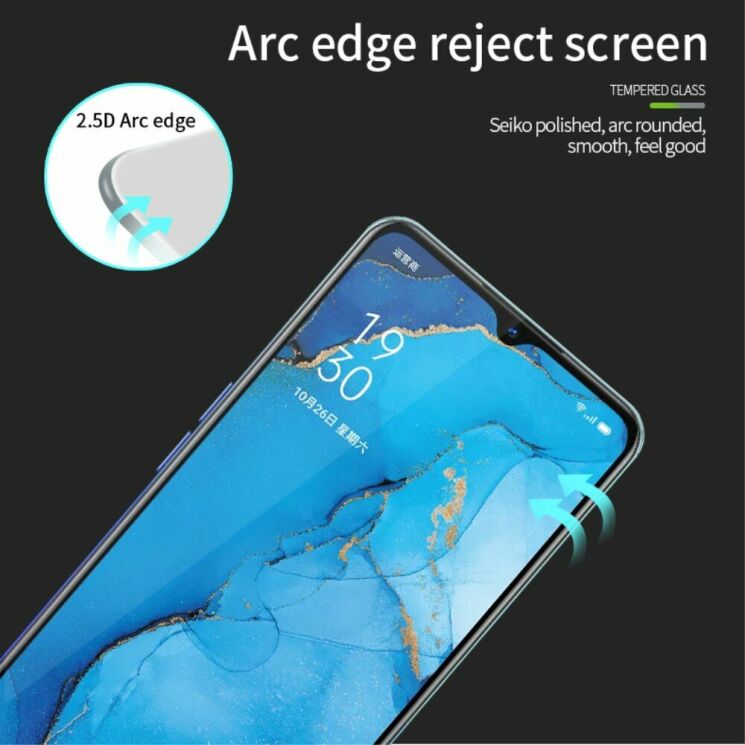 Захисне скло PINWUYO Full Glue Cover для OPPO Reno 3 - Black: фото 8 з 14