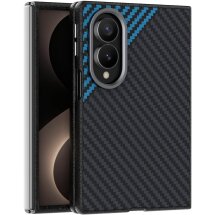 Защитный чехол ABEEL Carbon Fiber Case для Samsung Galaxy Fold 8 - Black / Blue: фото 1 из 5