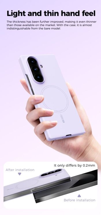Захисний чохол ABEEL Lyra Skin with MagSafe (FF) для Samsung Galaxy Fold 8 Ultra - Pink (424007P) Захисний чохол ABEEL Lyra Skin with MagSafe (FF) для Samsung Galaxy Fold 8 Ultra - Pink: фото 4 з 9