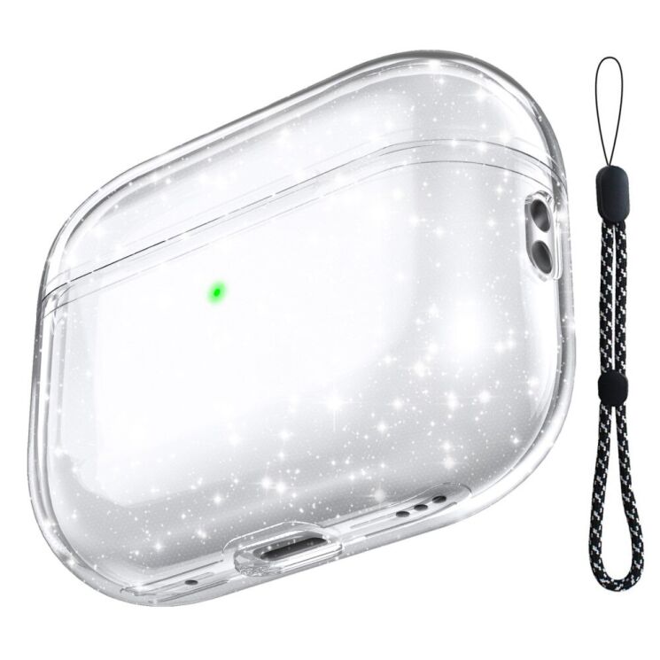 Захисний чохол AHASTYLE Crystal Case для AirPods Pro 2 - Transparent / Glitter: фото 1 з 7
