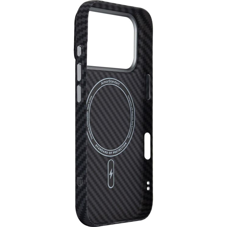 Захисний чохол ArmorStandart LikeCarbon2 MagCase для iPhone 17 Pro - Kevlar Black: фото 4 з 8