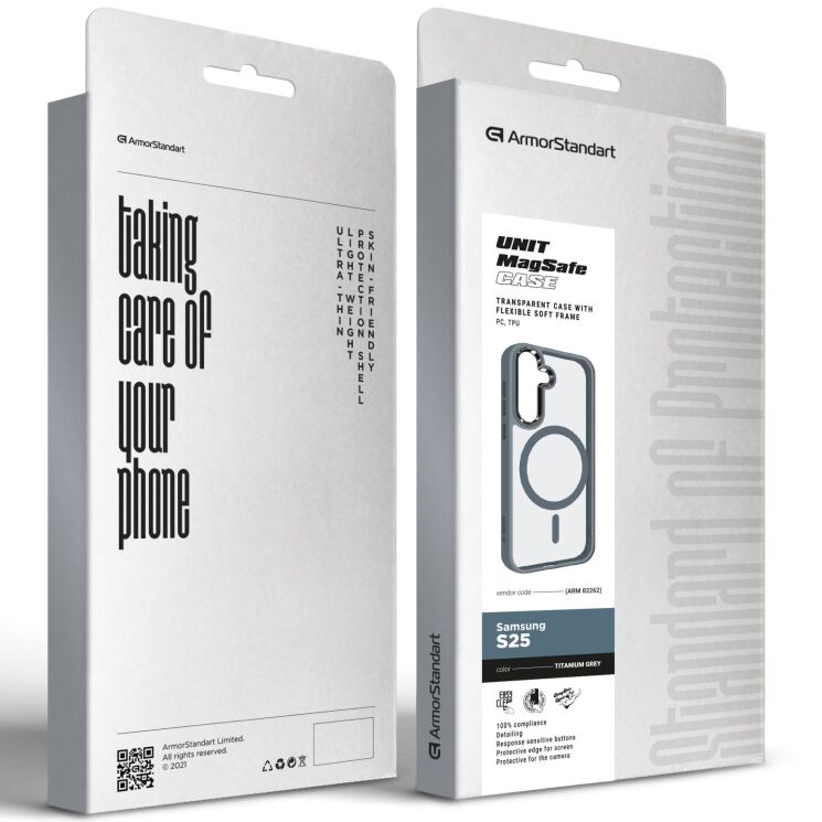 Защитный чехол ArmorStandart Unit MagSafe для Samsung Galaxy S25 (S931) - Titanium Grey: фото 2 из 6