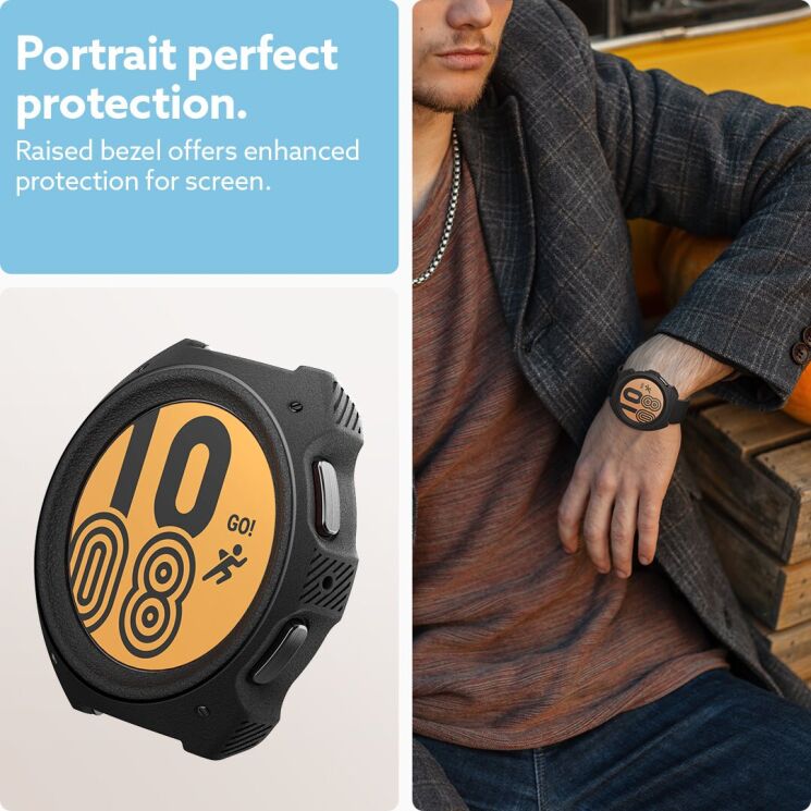 Захисний чохол Caseology Vault (FW) by Spigen для Samsung Galaxy Watch 5 Pro (45mm) - Matte Black: фото 14 з 15