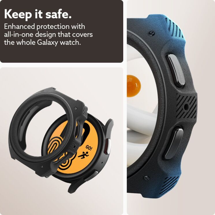 Захисний чохол Caseology Vault (FW) by Spigen для Samsung Galaxy Watch 5 Pro (45mm) - Matte Black: фото 11 з 15