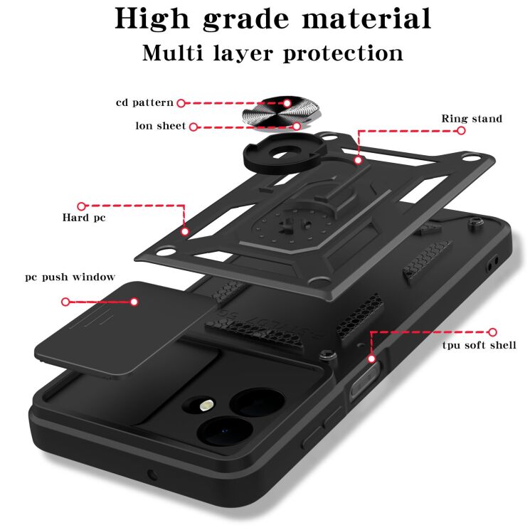 Захисний чохол Deexe Armor Shield для Samsung Galaxy A07 (A075) - Black: фото 7 з 10