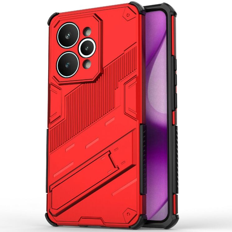Защитный чехол с подставкой Deexe Bibercas для Realme 15 Pro - Red (402005R) Защитный чехол с подставкой Deexe Bibercas для Realme 15 Pro - Red: фото 2 из 5