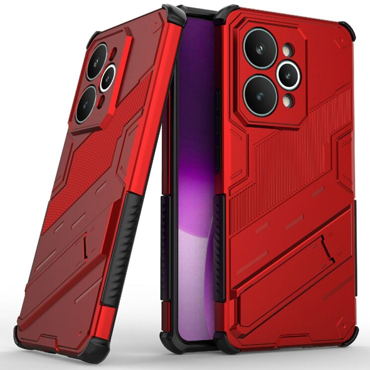 Защитный чехол с подставкой Deexe Bibercas для Realme 15 Pro - Red (402005R) Защитный чехол с подставкой Deexe Bibercas для Realme 15 Pro - Red: фото 1 из 5