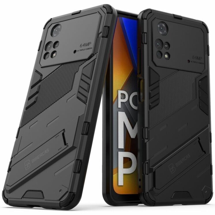 Защитный чехол Deexe Bibercas для Xiaomi Poco M4 Pro 4G - Black: фото 1 из 7