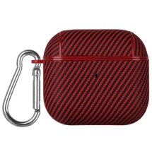 Защитный чехол Deexe Carbon Cover для Apple AirPods 4 - Red: фото 1 из 9