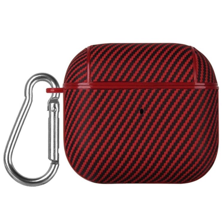 Защитный чехол Deexe Carbon Cover для Apple AirPods 4 - Red: фото 1 из 9