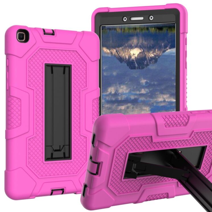 Захисний чохол Deexe Color Kickstand для Samsung Galaxy Tab A 8.0 (2019) - Black / Rose Red: фото 1 з 5