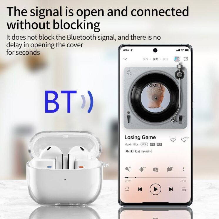 Защитный чехол Deexe Crystal Case для Samsung Galaxy Buds 3 / Buds 3 Pro - Transparent: фото 4 из 8