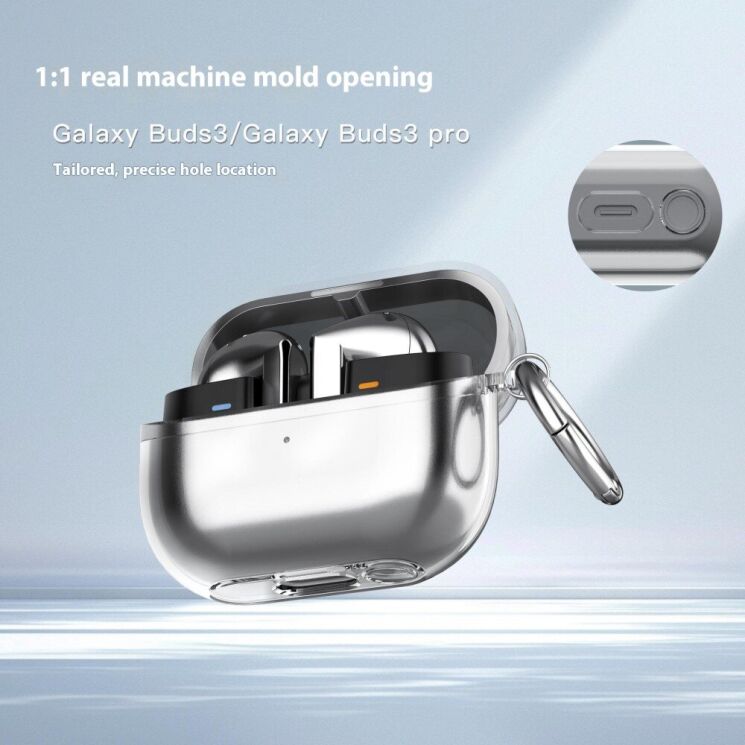 Захисний чохол Deexe Crystal Shield для Samsung Galaxy Buds 3 / Buds 3 Pro - Transparent Black: фото 5 з 7