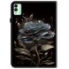 Защитный чехол Deexe Flower для TECNO Megapad 11 - Black Rose (375500D). Фото 6 из 7