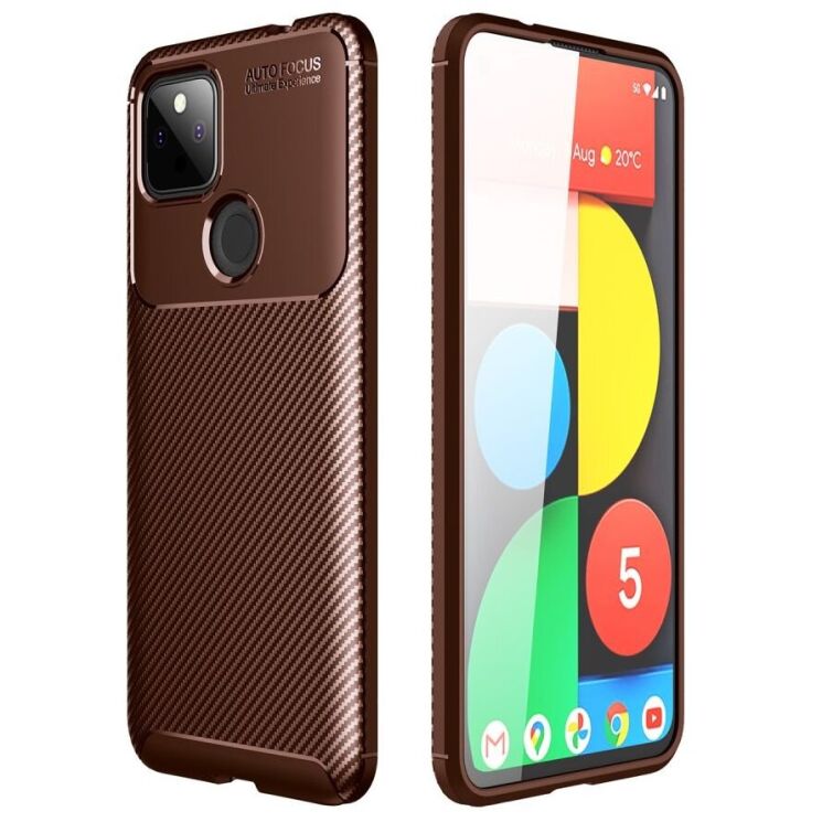 Защитный чехол Deexe Fusion для Google Pixel 5a - Brown: фото 1 из 11