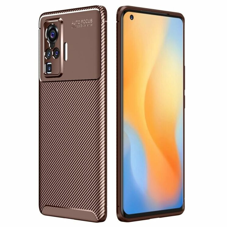 Захисний чохол Deexe Fusion для VIVO X50 Pro - Brown: фото 1 з 10