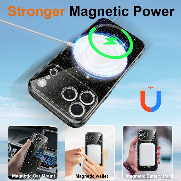 Захисний чохол Deexe Glitter Case with MagSafe для iPhone 18 Pro Max / 17 Pro Max - Blue (423867L) Захисний чохол Deexe Glitter Case with MagSafe для iPhone 18 Pro Max / 17 Pro Max - Blue: фото 2 з 7