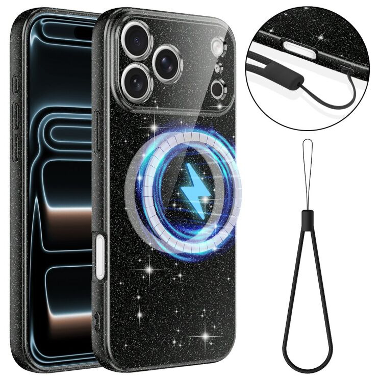 Захисний чохол Deexe Glitter Case with MagSafe для iPhone 18 Pro Max / 17 Pro Max - Black (423867B) Захисний чохол Deexe Glitter Case with MagSafe для iPhone 18 Pro Max / 17 Pro Max - Black: фото 1 з 7