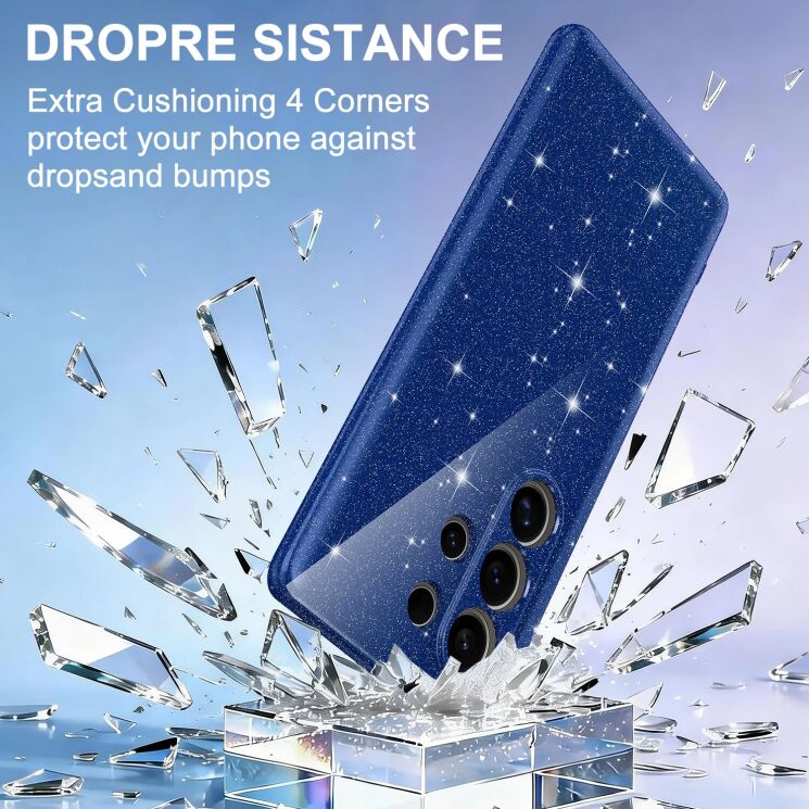 Захисний чохол Deexe Glitter Case with MagSafe для Samsung Galaxy S25 Ultra (S938) - Blue: фото 6 з 7